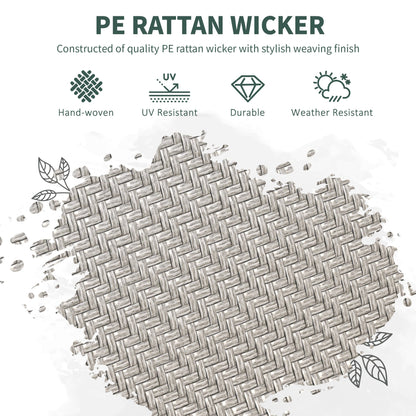 Set of 4 Stackable Garden Chairs with Armrests in PE Rattan and Steel, Grey