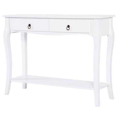 Modern Entryway Console Table with 2 Drawers Home Wood 100 × 33 × 75cm White