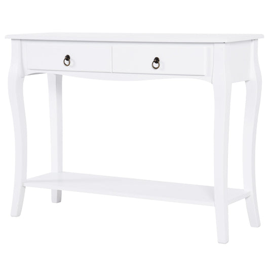 Modern Entryway Console Table with 2 Drawers Home Wood 100 × 33 × 75cm White