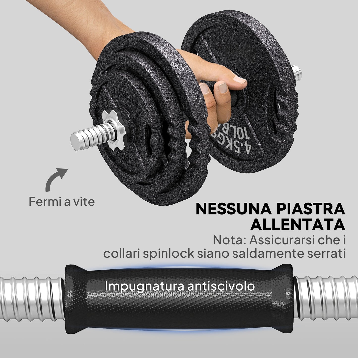 2-in-1 42 kg Gym Weights with 14 Discs, Barbell and Dumbbells, Steel, 180x24x24 cm, Black