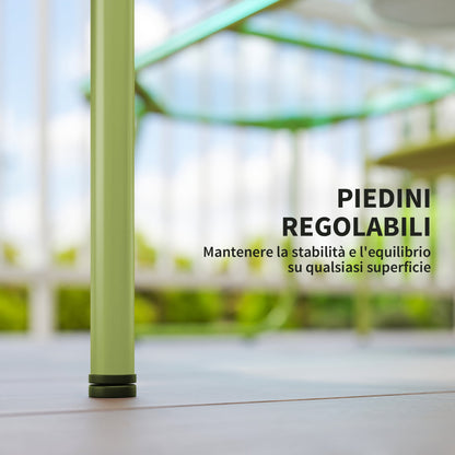 Outdoor Lounge Set in PE Rattan with Sofa, 2 Armchairs and Coffee Table with Glass Top, Green