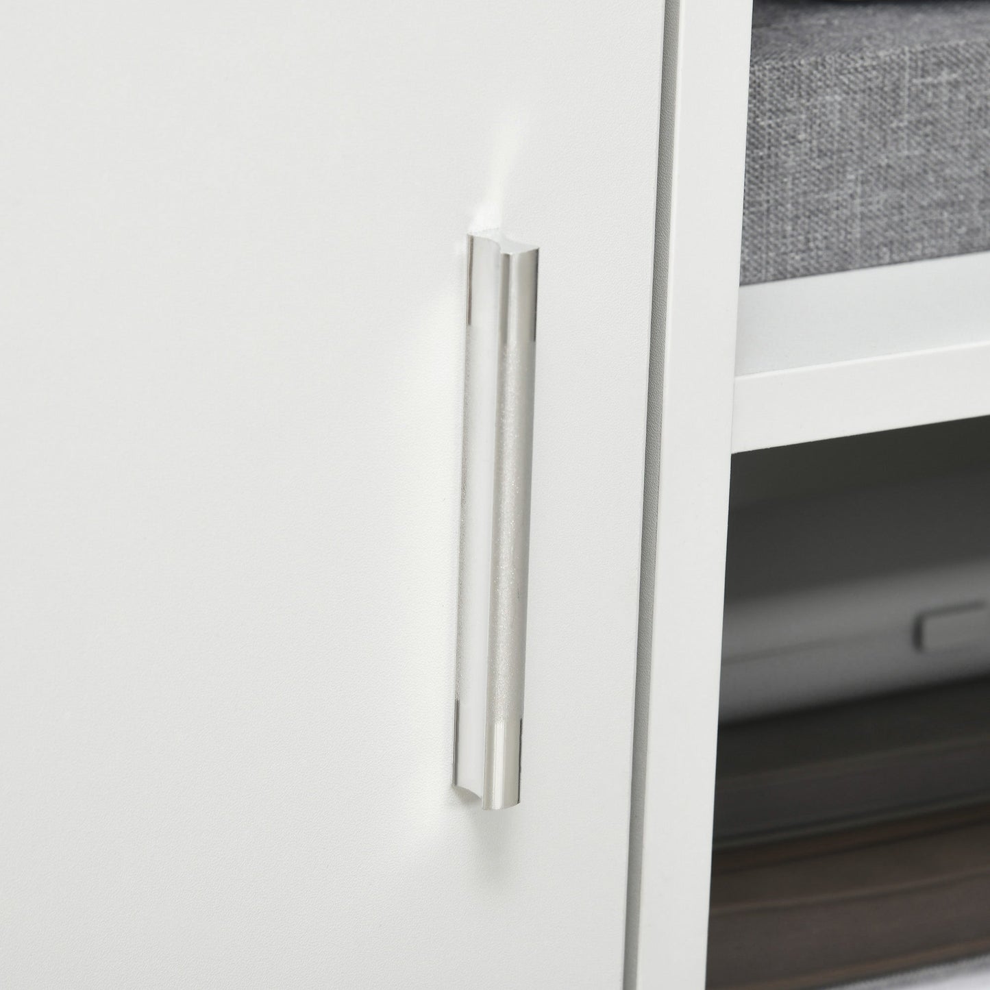 Printer Cabinet with Open Shelves and Wooden Cabinet, 60x50x65.5cm, White