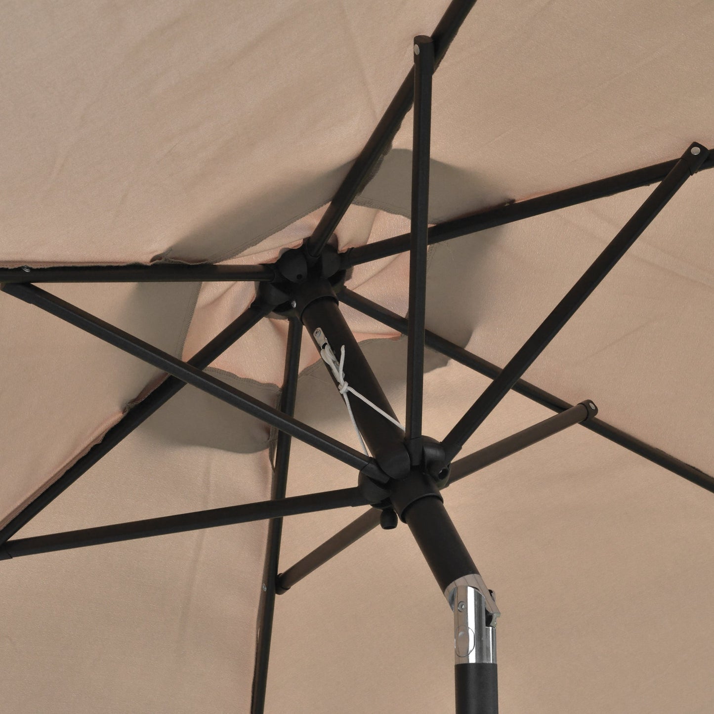 2.3x2m Tilting Garden Umbrella with Crank Opening and 6 Ribs, Khaki