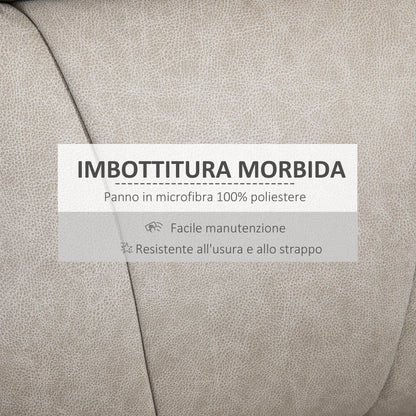Manual Reclining Chair 135° with Footrest, Headrest and Padded Armrests, 78x96x102 cm, Grey