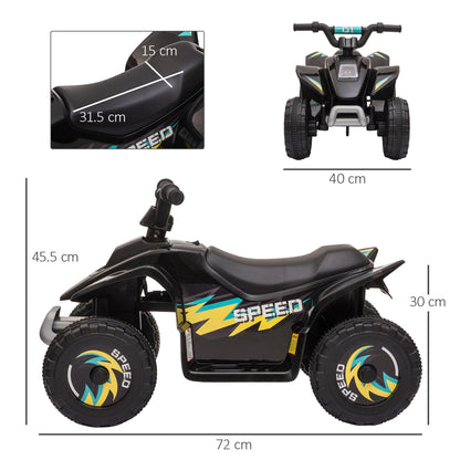 Quad for electric children with rechargeable 6V - black battery