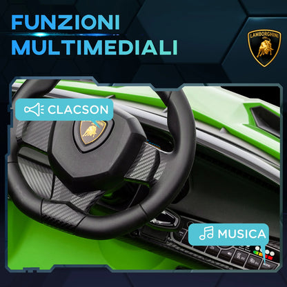 Electric Ride-On Lamborghini 12V Car with Remote, Green