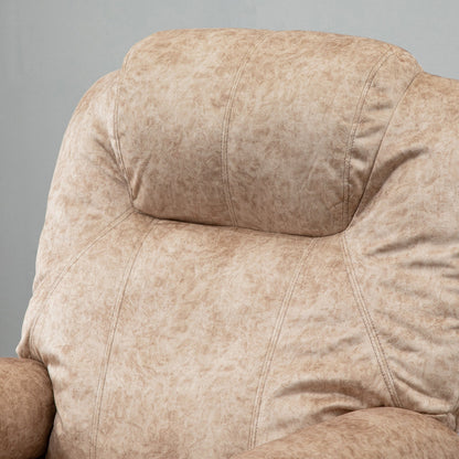 Manual Reclining Fabric Relax Chair with Removable Footrest and Side Pocket, Beige