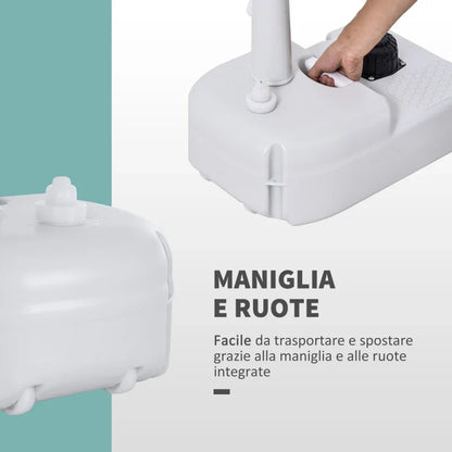 Portable Camping Sink with 2 Wheels, 17L Water Tank and 2.5L Soap Tank, 51x33.5x103cm