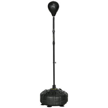 Floor Punching Ball with Fillable Base and Suction Cups, Adjustable Height from 145-180 cm, Black