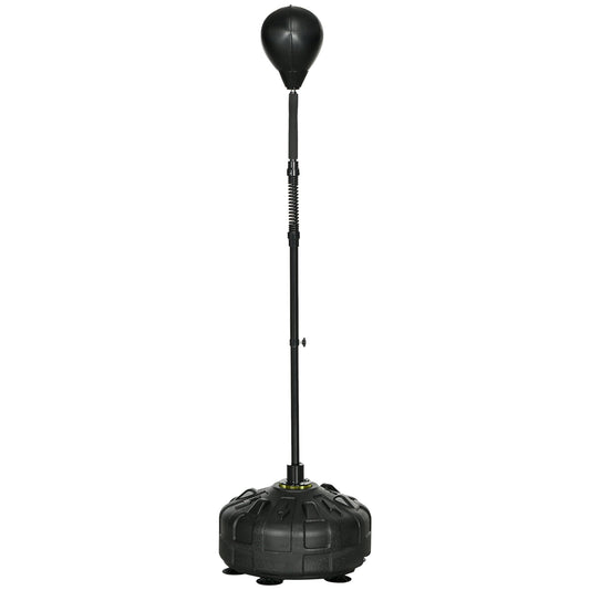 Floor Punching Ball with Fillable Base and Suction Cups, Adjustable Height from 145-180 cm, Black