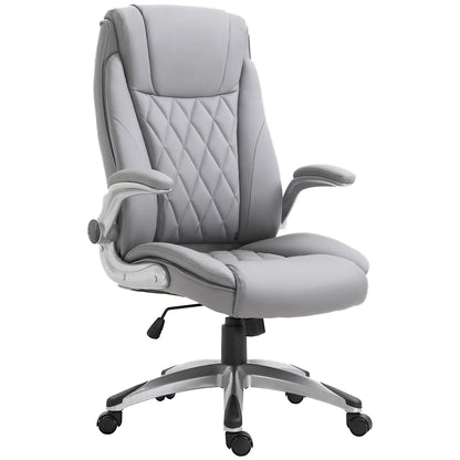 Ergonomic Office Chair with Padding, Adjustable Height and 5 Wheels, 70x71x113-121 cm, Grey