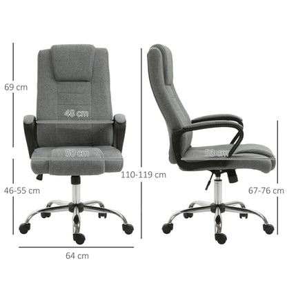 Ergonomic Presidential Office Chair Tilting and Padded with Adjustable Height and Tilt, 62 x 76 x 110-119cm