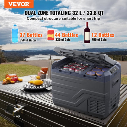 32L dual zone fridge side view