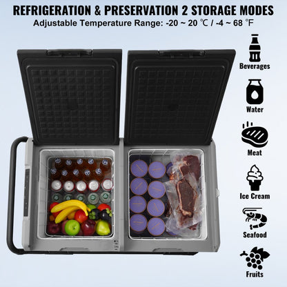 115L dual zone XL fridge open lid