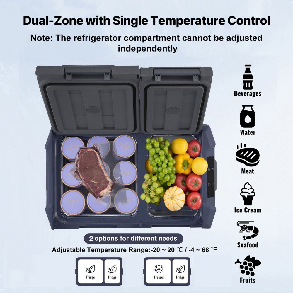 39L dual zone fridge open lid