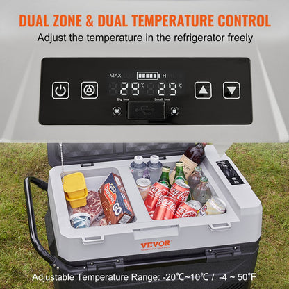 53L dual zone fridge open lid