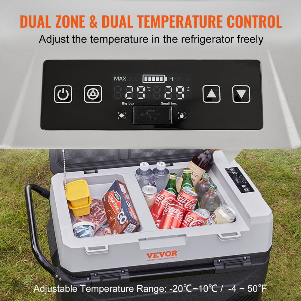 38L 40QT dual zone fridge open lid
