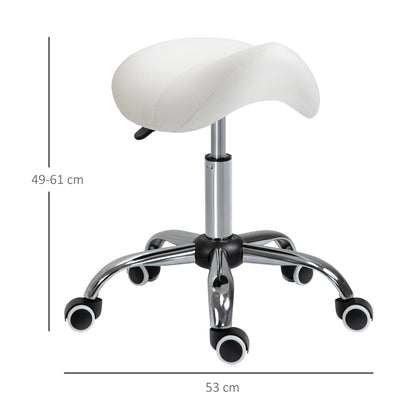 Stool for Beautician Hairdresser Happy Seat Sella 52 × 53 × 49-61cm cream