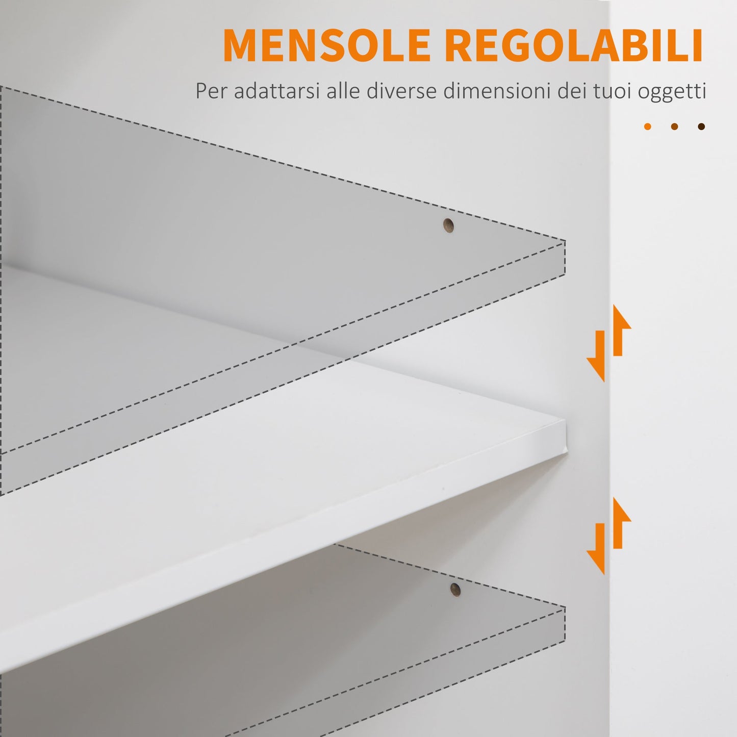 Kitchen Trolley with Drawer, Spice Rack, Cabinet and 4 Wheels, 109x40x89cm, White