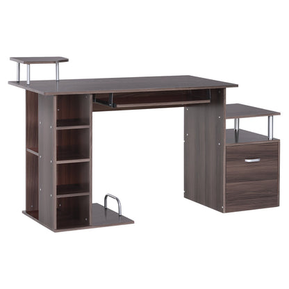 Desk for Chamber and Office with drawer and wooden shelf, 152x60x88cm, brown
