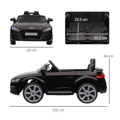 Electric Ride-On Car for Kids 3-5 Years AUDI TT with Remote Control, Opening Doors and LED Headlights, Black