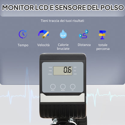 Magnetic Recumbent Exercise Bike with 8 Resistance Levels, LCD Display, Adjustable Seat and Arm Bands