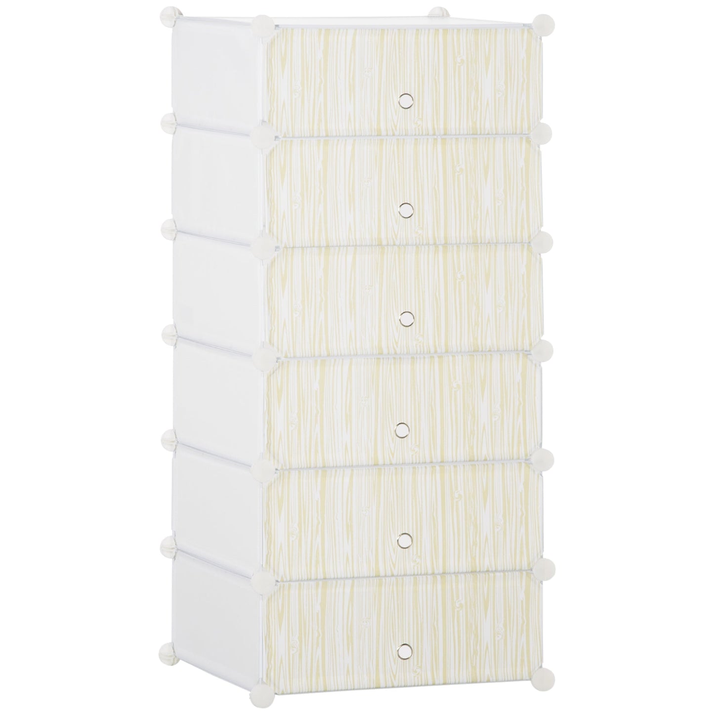 White Shoe Modular Cabinet | 6 Cubes 45x35x17cm Plastic PP and steel |  45x36.5x108cm