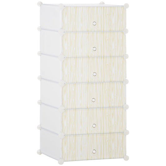 White Shoe Modular Cabinet | 6 Cubes 45x35x17cm Plastic PP and steel |  45x36.5x108cm