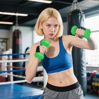 18kg Total Hex Weight Kit with Stand Included, in Steel, Metal and Plastic, Multicolored