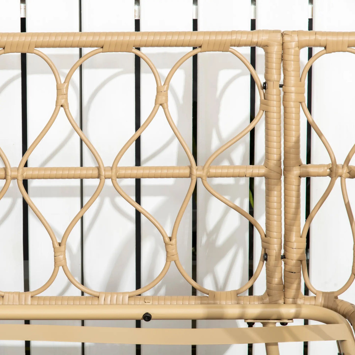 Boho Style Rattan Garden Lounge Set with 2 Seater Sofa, 2 Armchairs and Glass Coffee Table