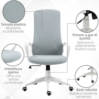 Ergonomic Office Chair with Adjustable Height and Tilt Function, 62x56x110-119.5 cm