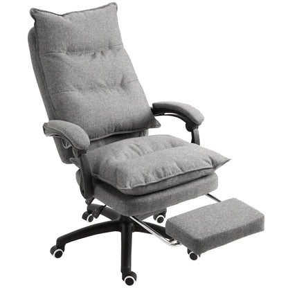 Padded Office Chair with 6 Massage Points, Adjustable Height and Wheels, 70x62x120-130 cm, Grey