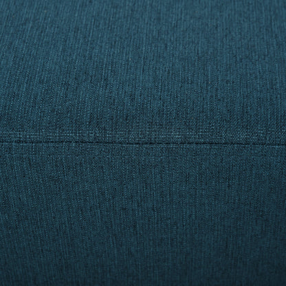 Rectangular Padded Footstool Pouf in Polyester and Plastic, 40x30x24 cm, Dark Blue