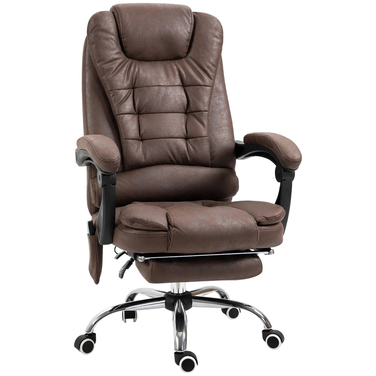 Office Chair Massage with Heat, Reclining and Adjustable Height, Brown