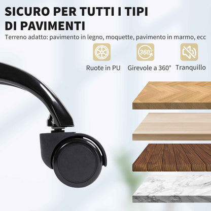 Reclining Faux Leather Office Chair with Footrest and Wheels, 65x67x111-119 cm, Brown