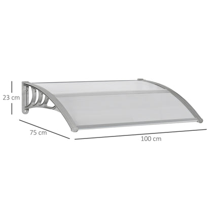 100x80cm Anti-UV Polycarbonate Outdoor Canopy for Doors and Windows