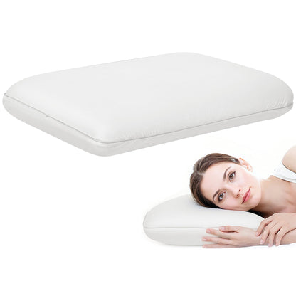 Rapid Rebound Memory Foam Pillow with Removable and Washable Cover, 60x40x10 cm, Cream White