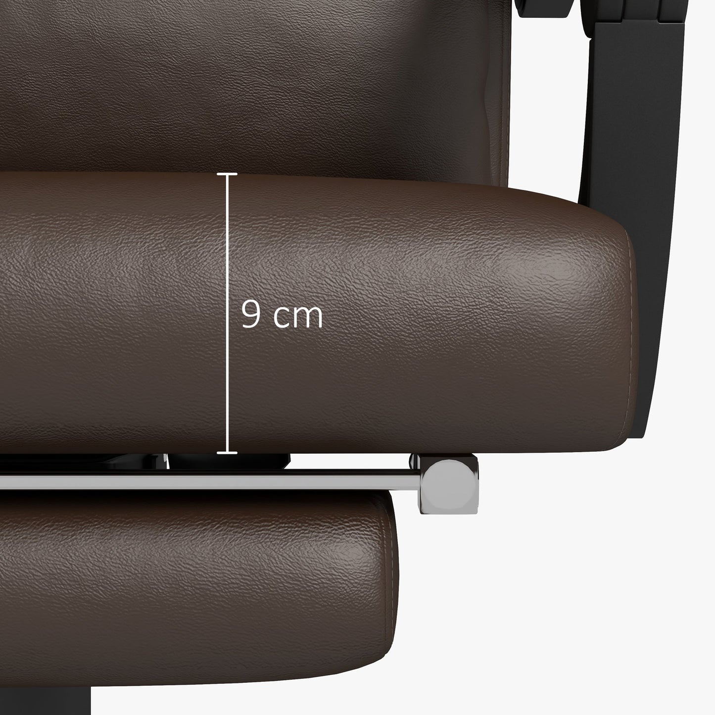 Height Adjustable Massage Office Chair with Footrest and Remote Control, 66x67x115-123 cm, Brown