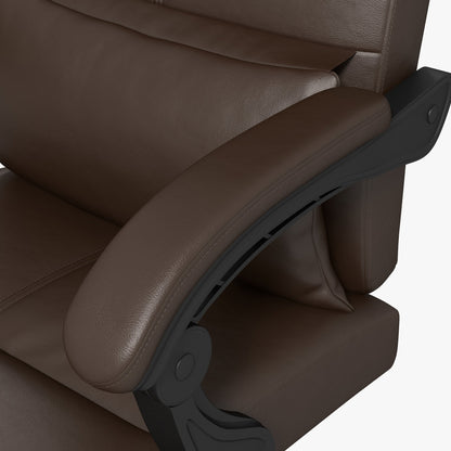 Height Adjustable Massage Office Chair with Footrest and Remote Control, 66x67x115-123 cm, Brown