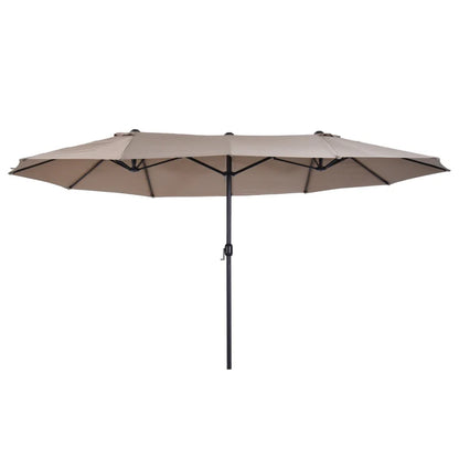 Double Garden Umbrella with Crank Opening, in Steel and Polyester, 460x270x240 cm