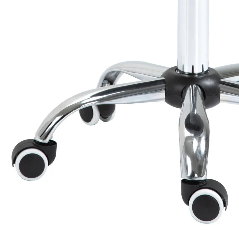 Saddle Stool with Wheels and Adjustable Height for Hairdressing and Tattoo Shops, 52x53x49-61cm Grey