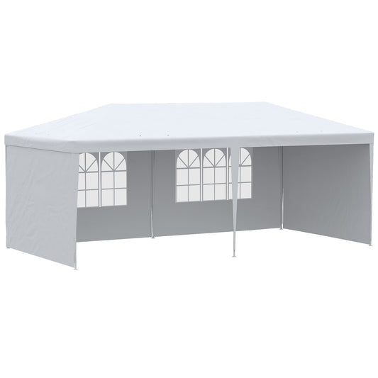 5.83x2.95m Folding Garden Tent for Parties and Events with Removable Panels, White