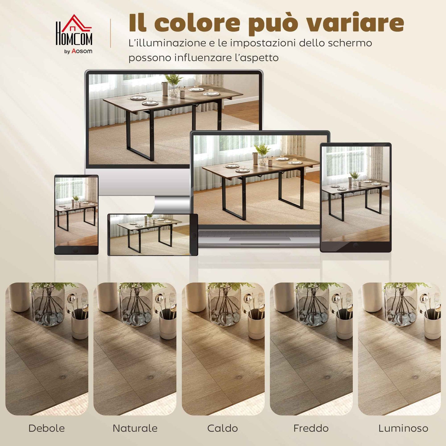 Industrial Dining Table for 6-8 People with Round Drop-Leaf Top, in Wood and Steel, 180x80x75 cm