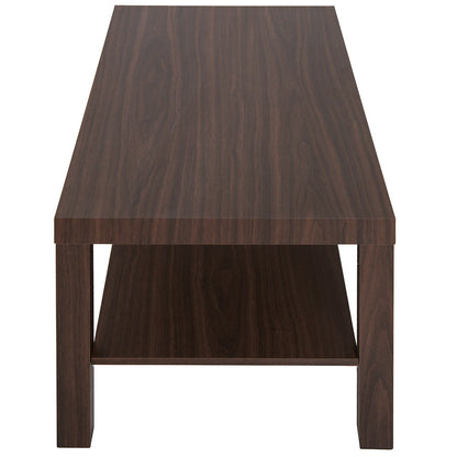 Classic Rectangular Coffee Table with Wooden Storage Shelf 90×45×44.5cm