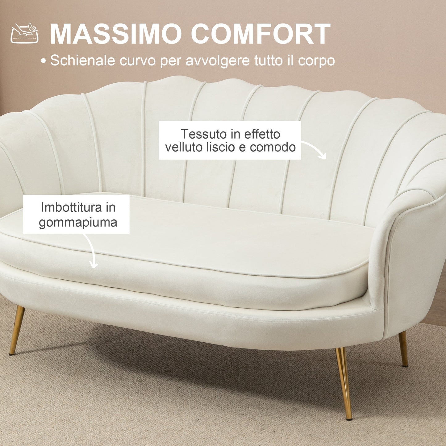 Vintage 2 Seater Sofa Industrial Chic, French Velvet Sofa for Fattening, 130x77x77cm