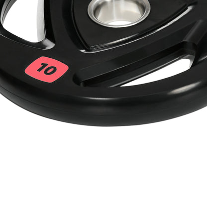 Set of 2 10kg Steel Weight Discs with Rubber Coating for Barbell