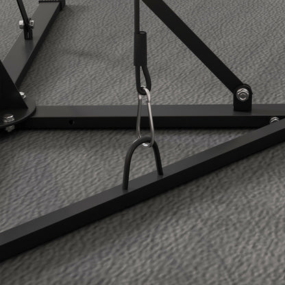 SPORTNOW Adjustable Height Punching Bag Support with 6 Steel Reinforcement Bars, 160x145x175-220 cm, Black