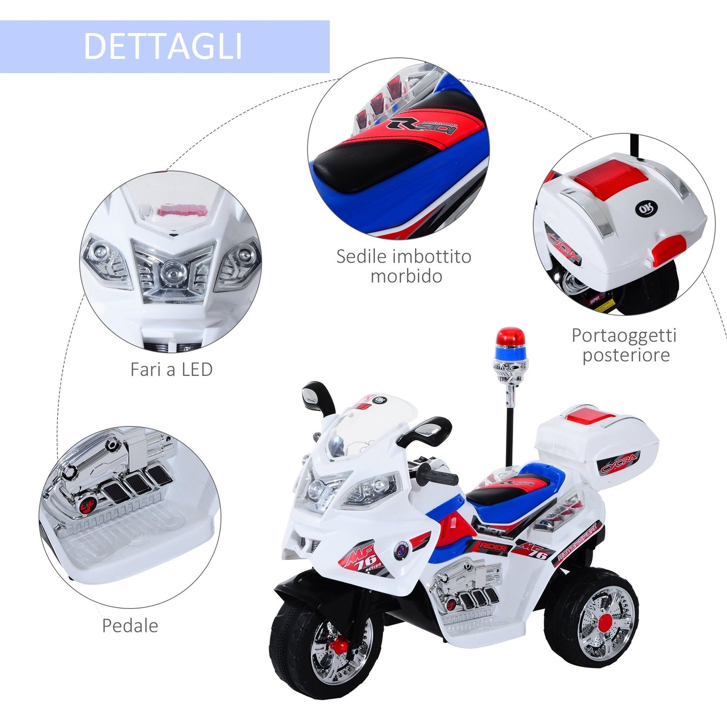 Motor Motor motorcycle for children 3 wheels with music, lights 112 Ã— 51 Ã— 72.5cm