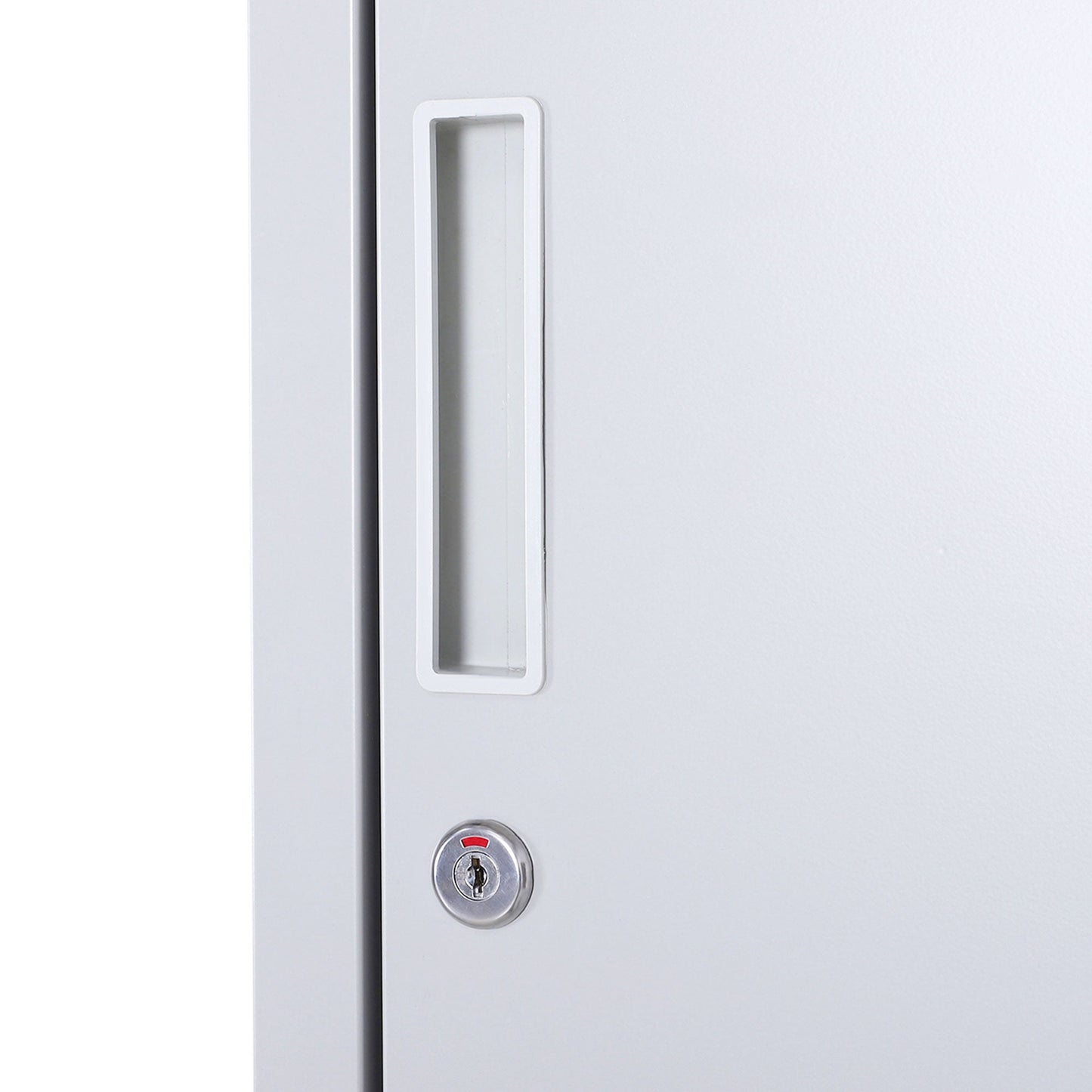 4-Shelf Cabinet with 2 Doors and Safety Lock, Office, Garage, Workshop, Cold-Rolled Steel, 38 x 46 x 180 cm, Grey
