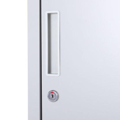 4-Shelf Cabinet with 2 Doors and Safety Lock, Office, Garage, Workshop, Cold-Rolled Steel, 38 x 46 x 180 cm, Grey